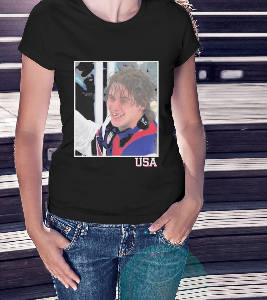 USA Hockey Jack Hughes Overtime Winner Celebration Moment T-Shirt