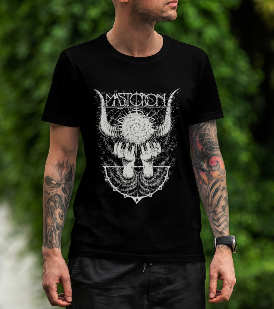 Mastodon Band Horns Geometric Sunburst T-Shirt