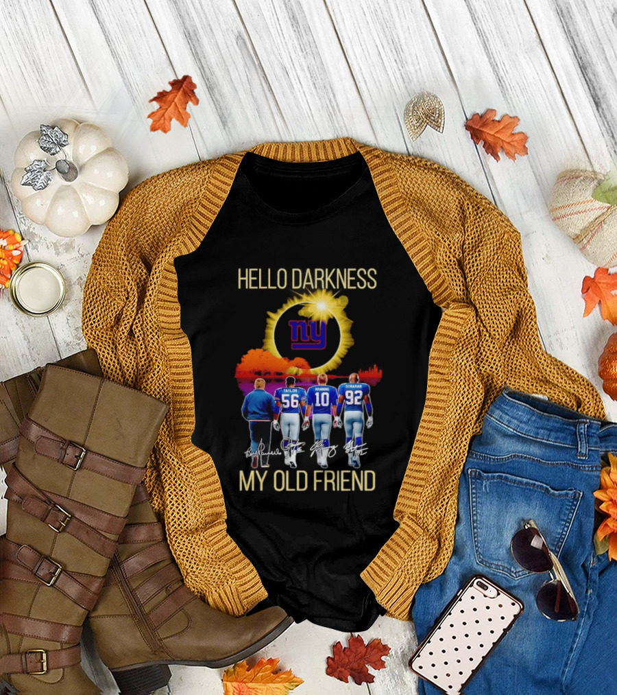 New York Giants Manning Taylor Strahan Hello Darkness NFL T-Shirt