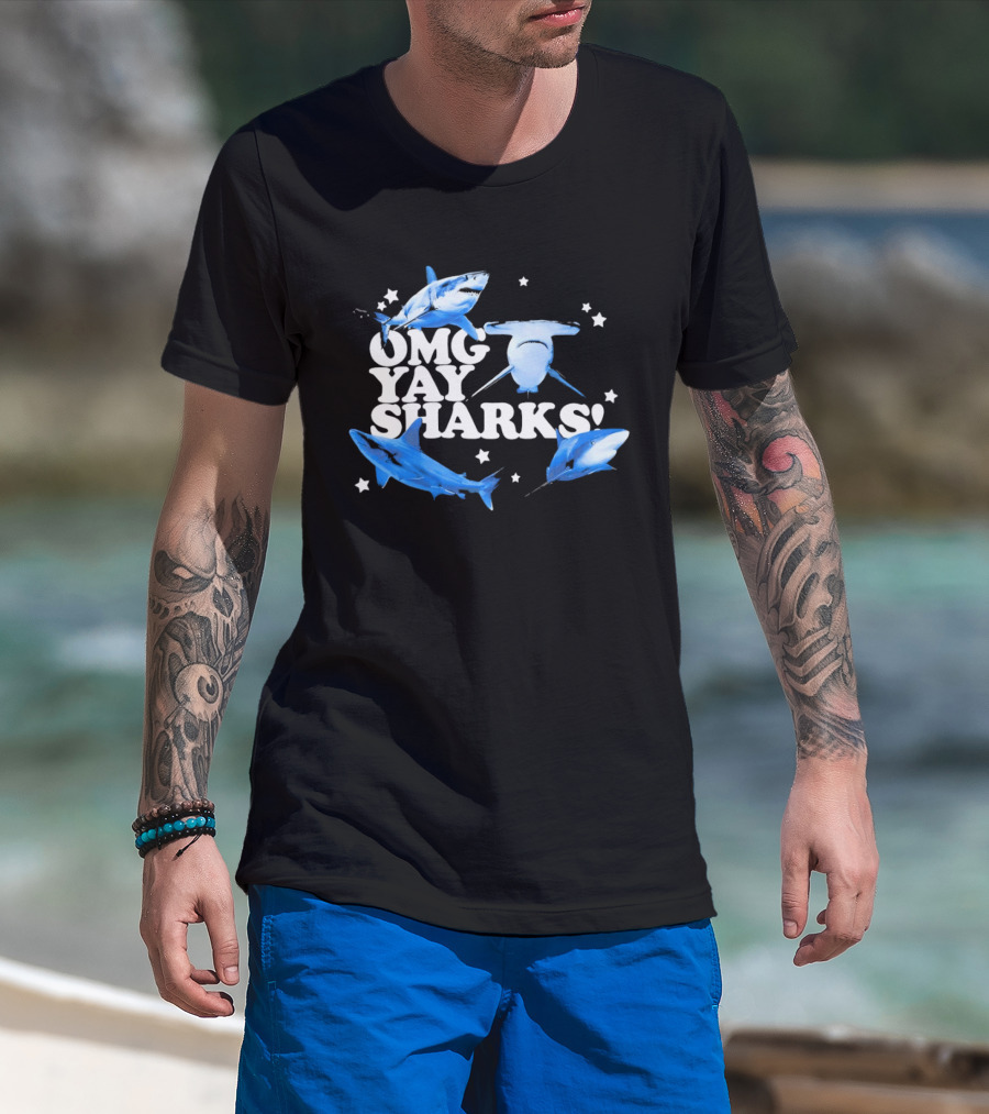OMG Yay Sharks Exciting Ocean Adventure Enthusiasts T-Shirt