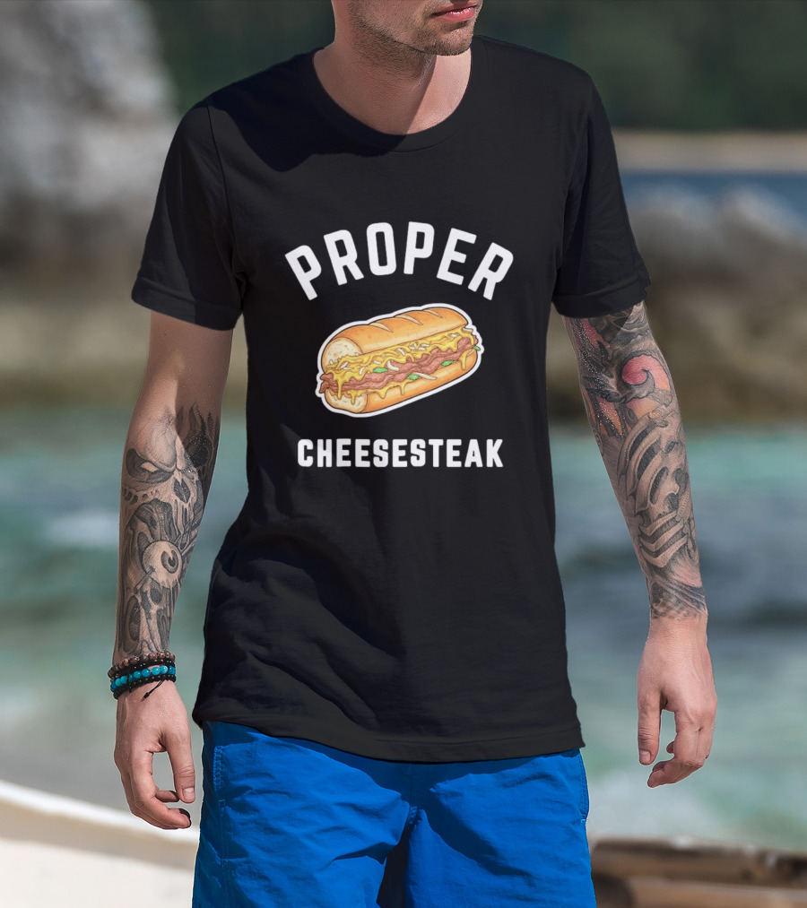 Proper Cheesesteak Sandwich Illustration With Cheese And Onions T-Shirt