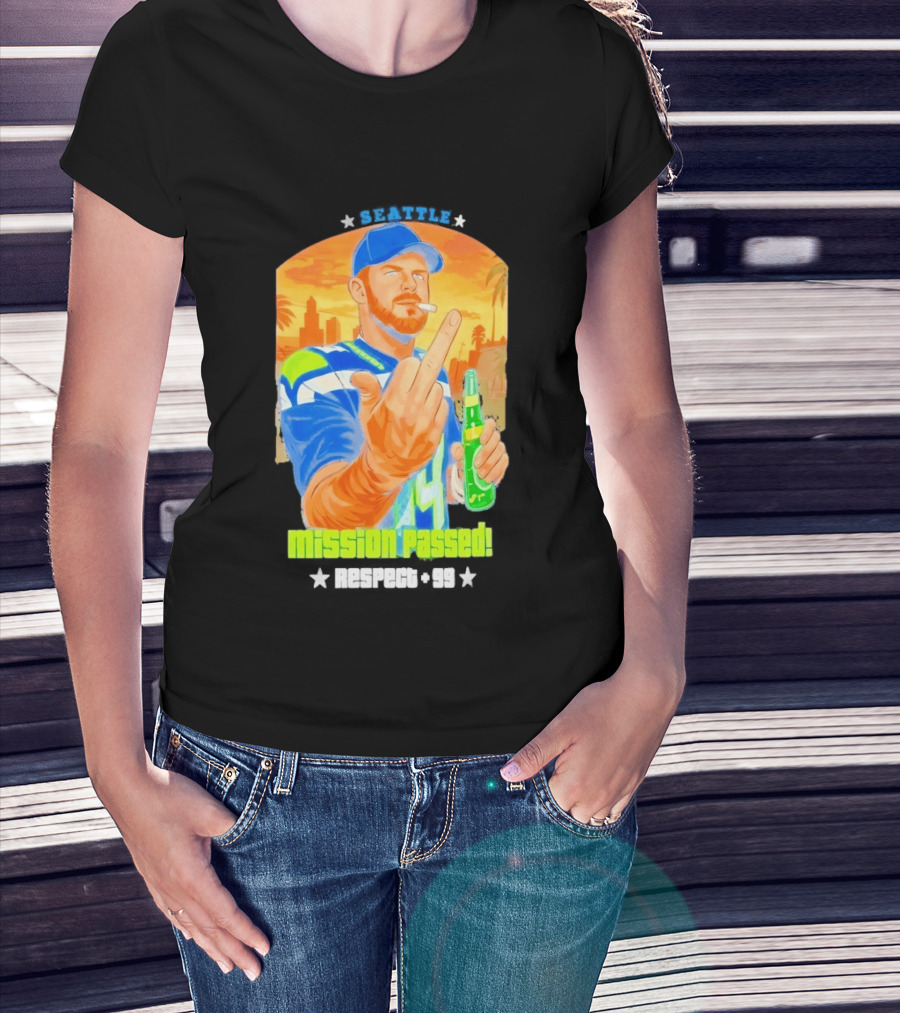 Mission Passed Sam Darnold Seattle Middle Finger Seahawks T-Shirt