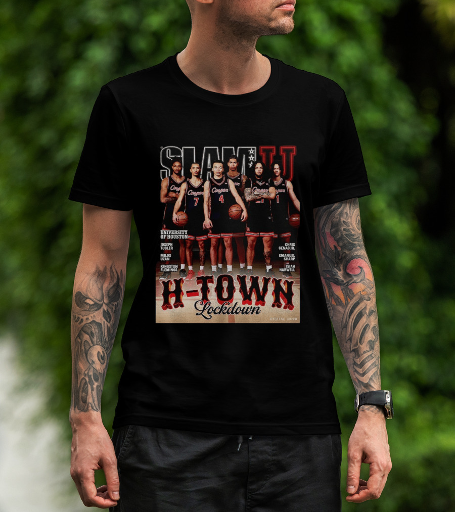 Slam U H Town Lockdown University Of Houston Basketball Team Cover T-Shirt