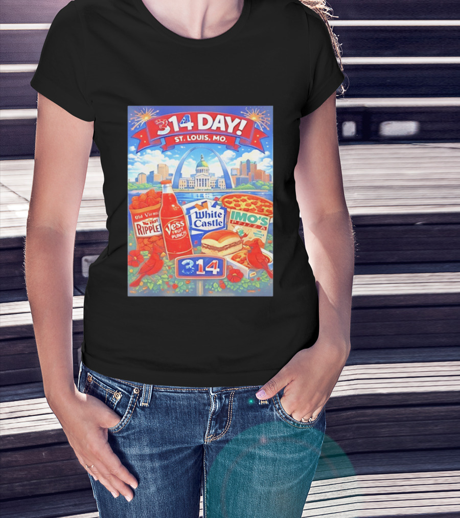 314 Day St Louis MO Arch Ripple Vess White Castle Imo's Pizza Cardinals T-Shirt