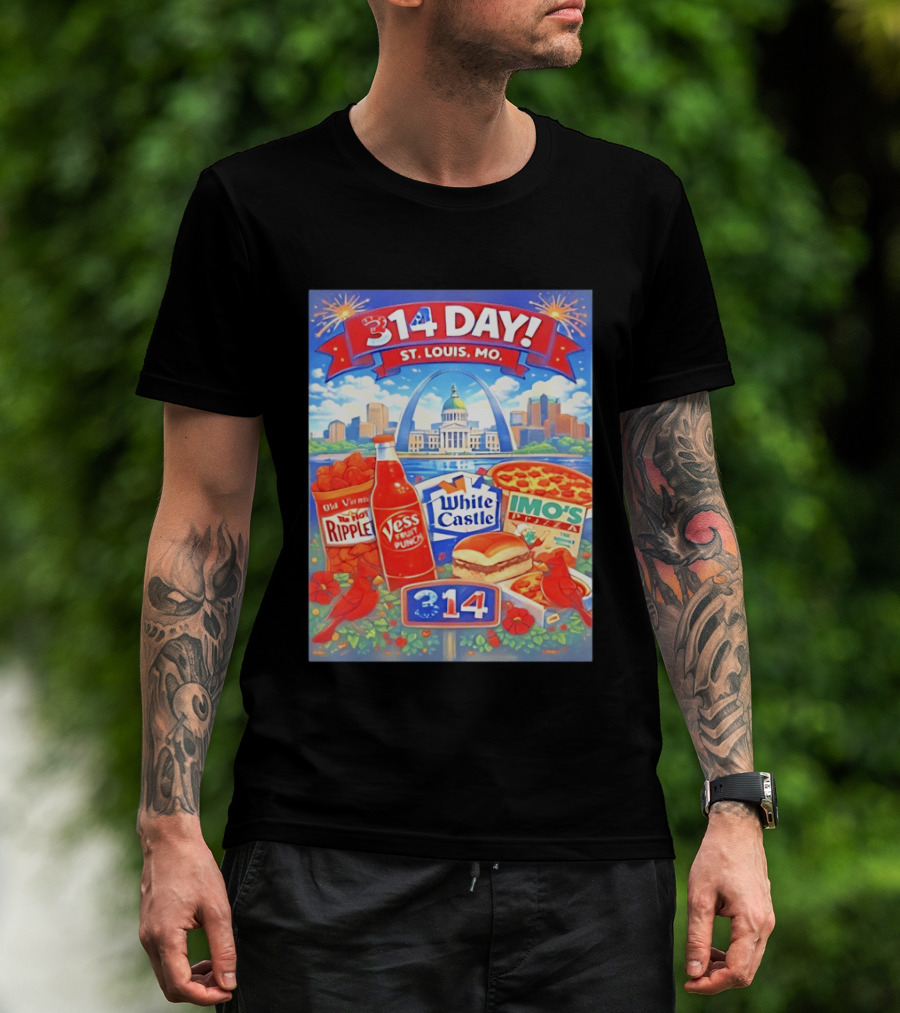 314 Day St Louis MO Arch Ripple Vess White Castle Imo's Pizza Cardinals T-Shirt