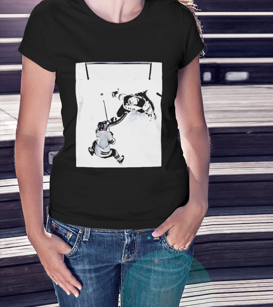 Connor Hellebuyck USA Olympic Gold Medal Win Hockey Action T-Shirt
