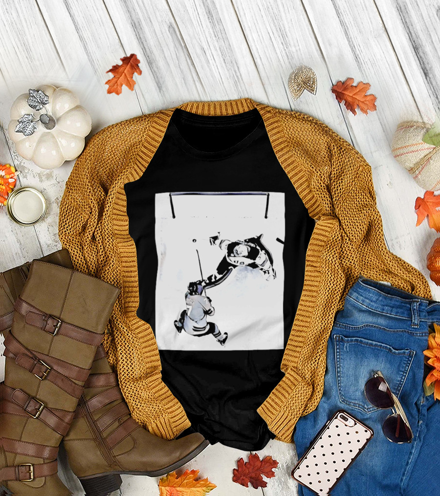 Connor Hellebuyck USA Olympic Gold Medal Win Hockey Action T-Shirt