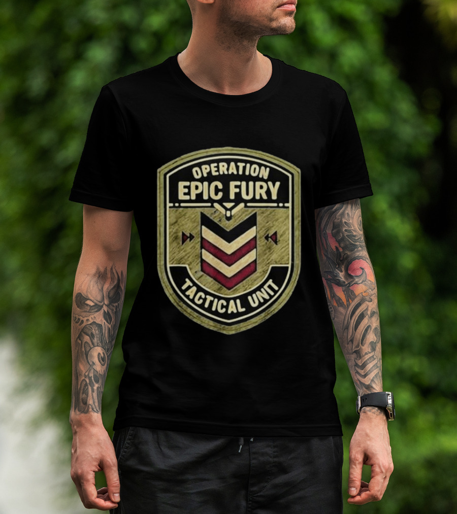 Operation Epic Fury Tactical Unit 90s Command Patch T-Shirt