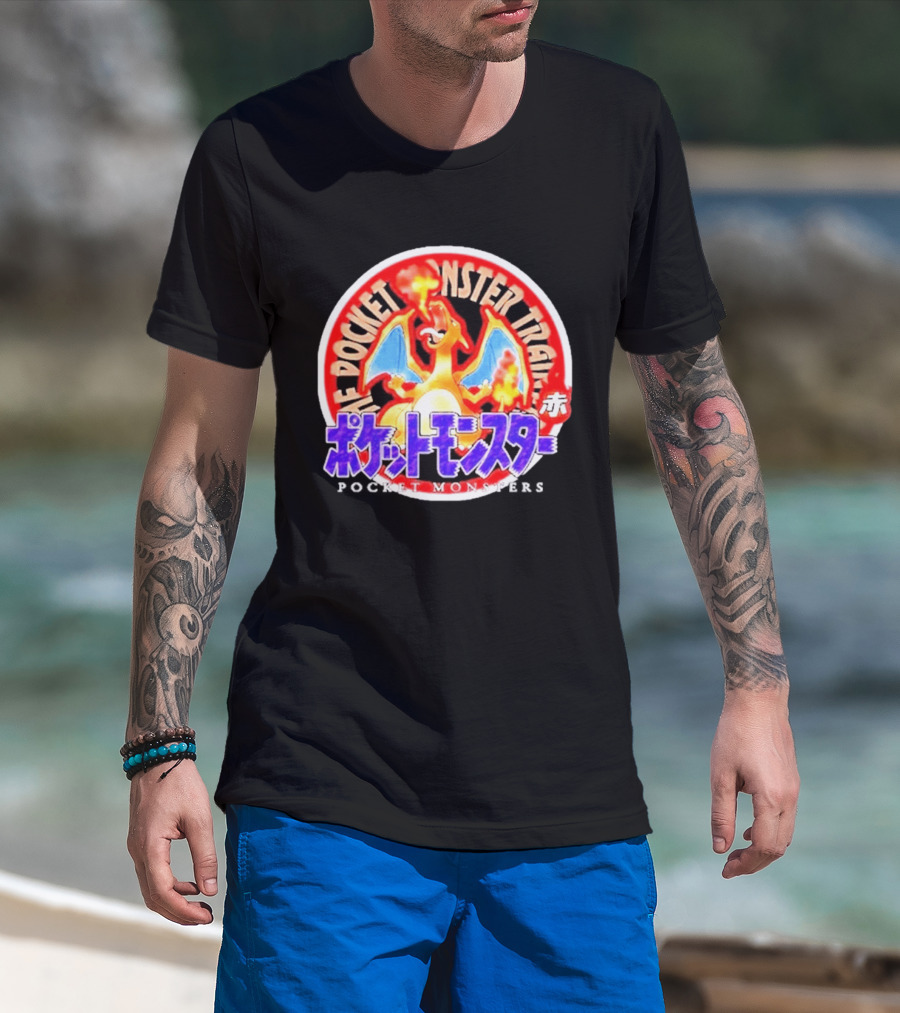 Pokemon Pocket Monster Trainer Charizard Japanese 30th Anniversary T-Shirt