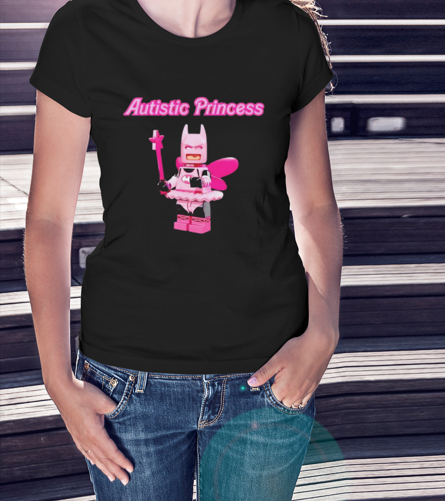 Autistic Princess Pink Batman Figurine With Fairy Wings And Wand T-Shirt
