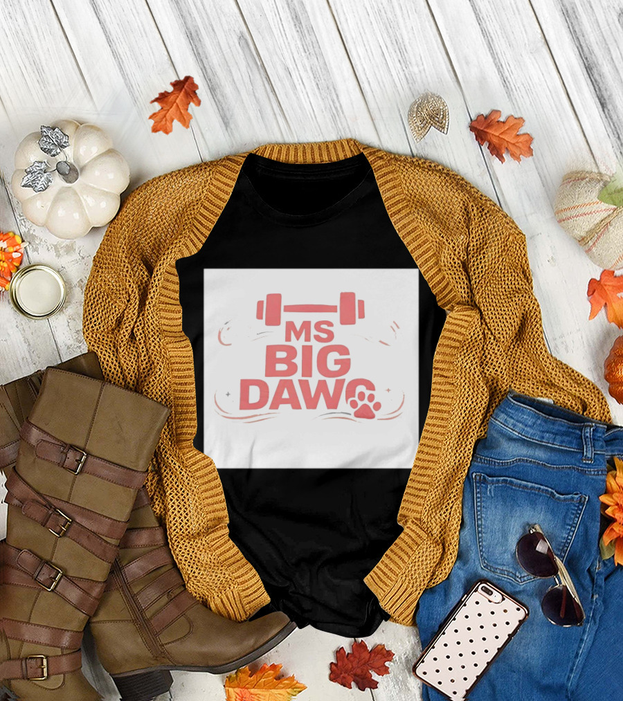 MS Big Dawg Weightlifting Paw Print Fitness T-Shirt