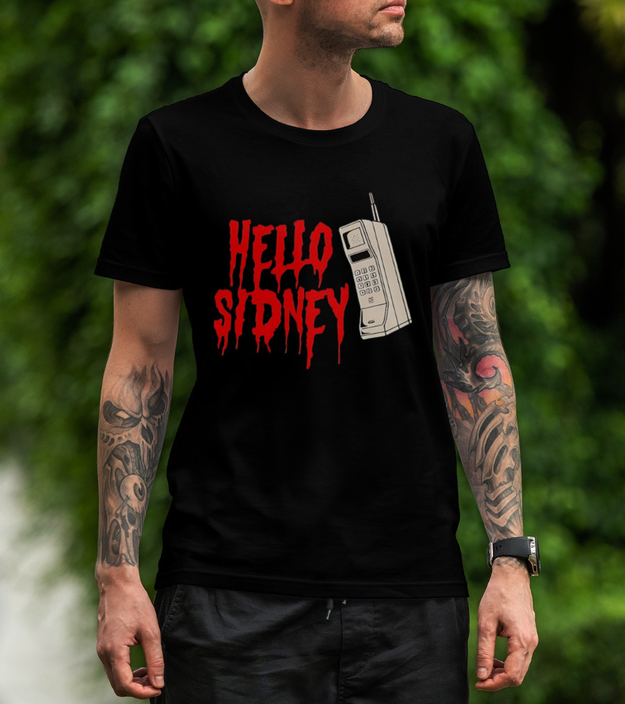 Hello Sidney Scream Movie Vintage Phone Dripping Blood T-Shirt