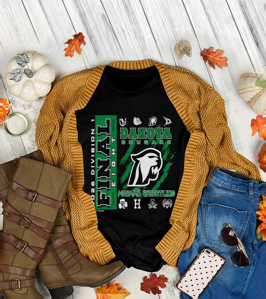 2026 Division 1 Final Eight MHSAA Wrestling Dakota Cougars T-Shirt