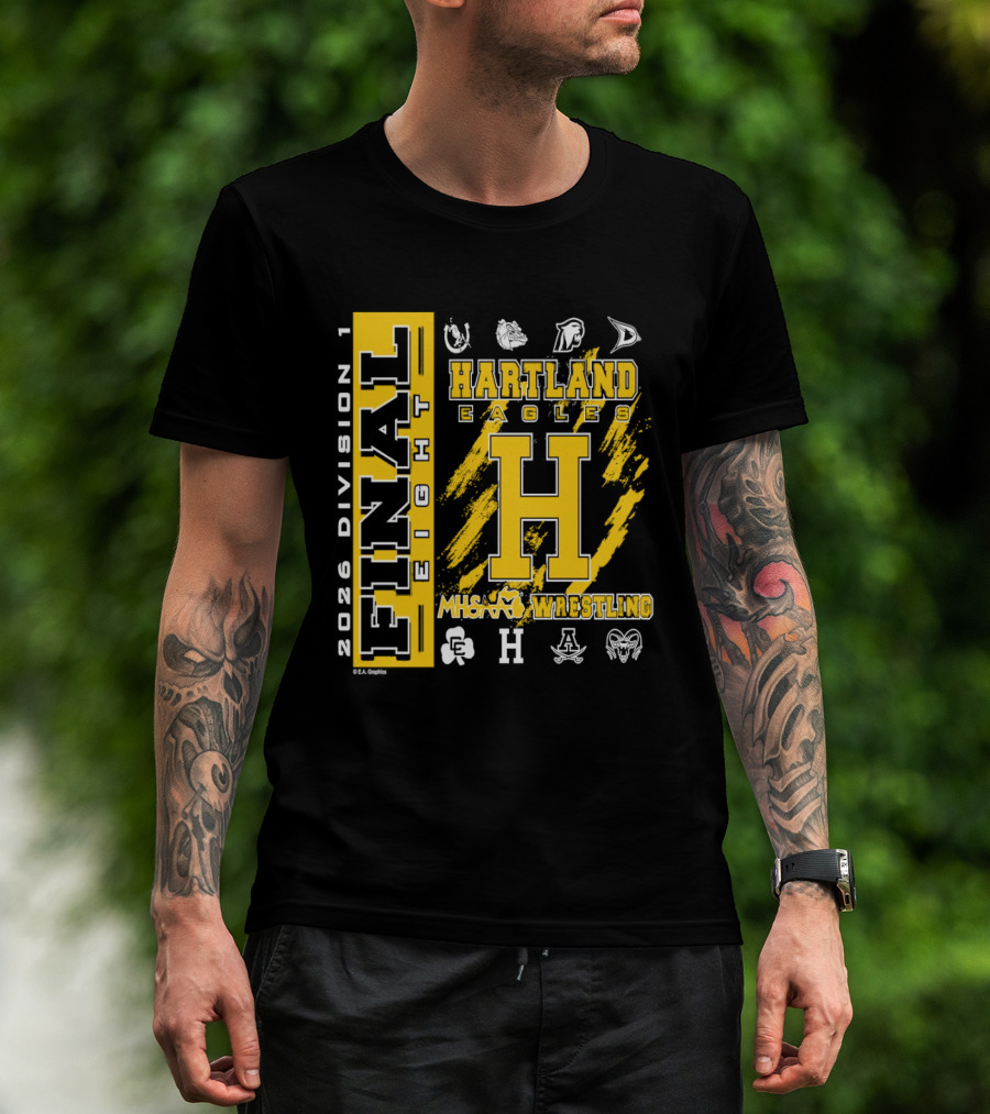 2026 Division 1 Final Eight Hartland Eagles Wrestling MHSAA T-Shirt
