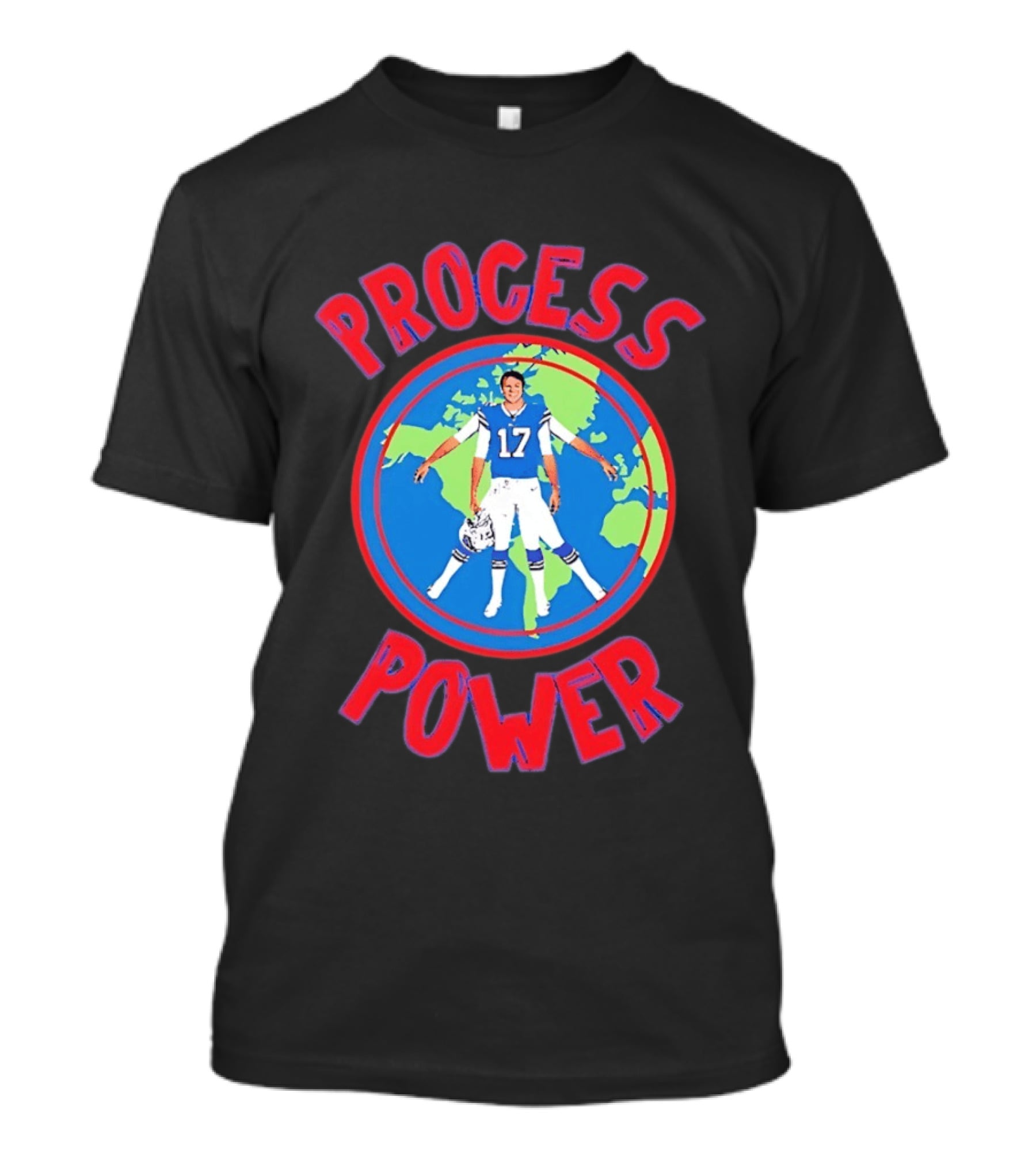 Process Power Josh Allen 17 Buffalo Bills Global Football T-Shirt