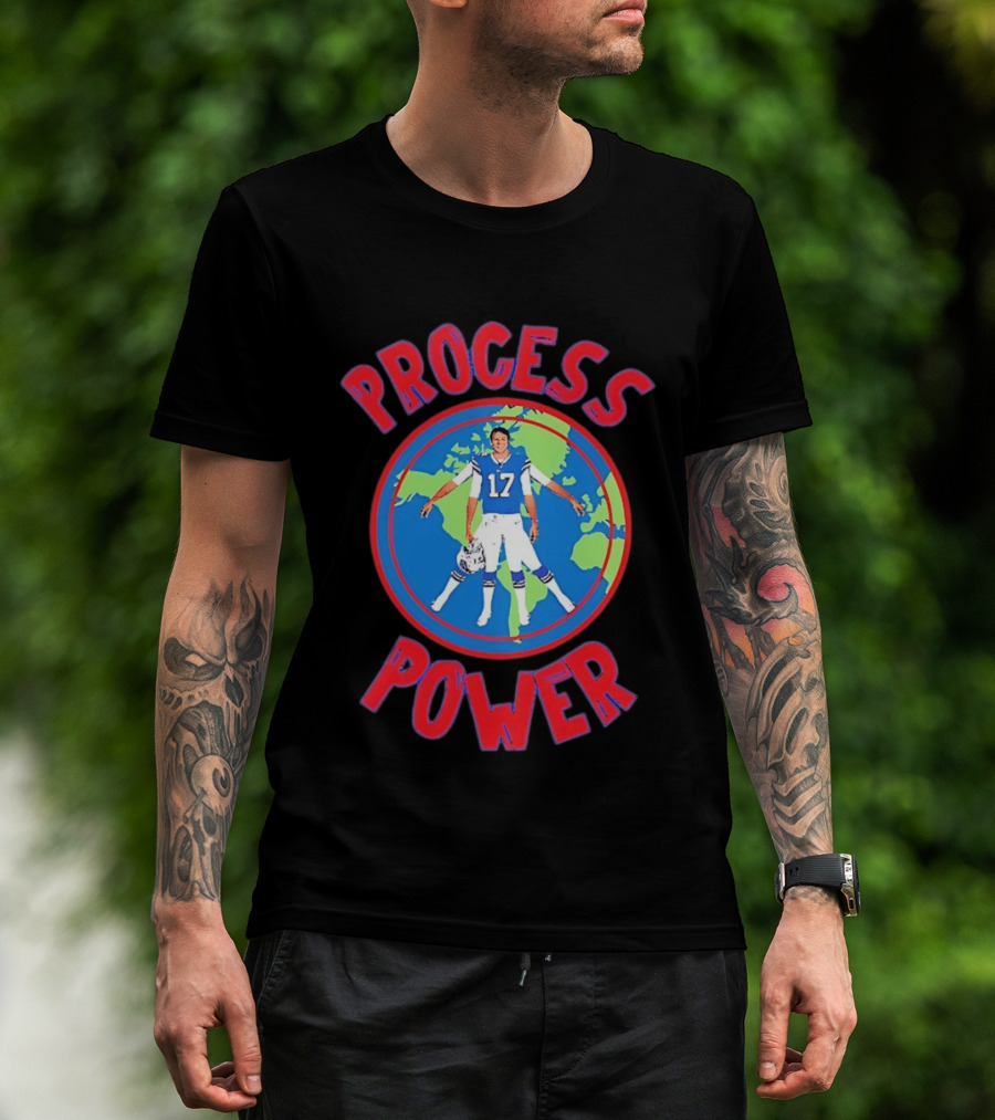 Process Power Josh Allen 17 Buffalo Bills Global Football T-Shirt
