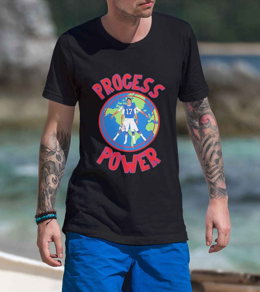 Process Power Josh Allen 17 Buffalo Bills Global Football T-Shirt