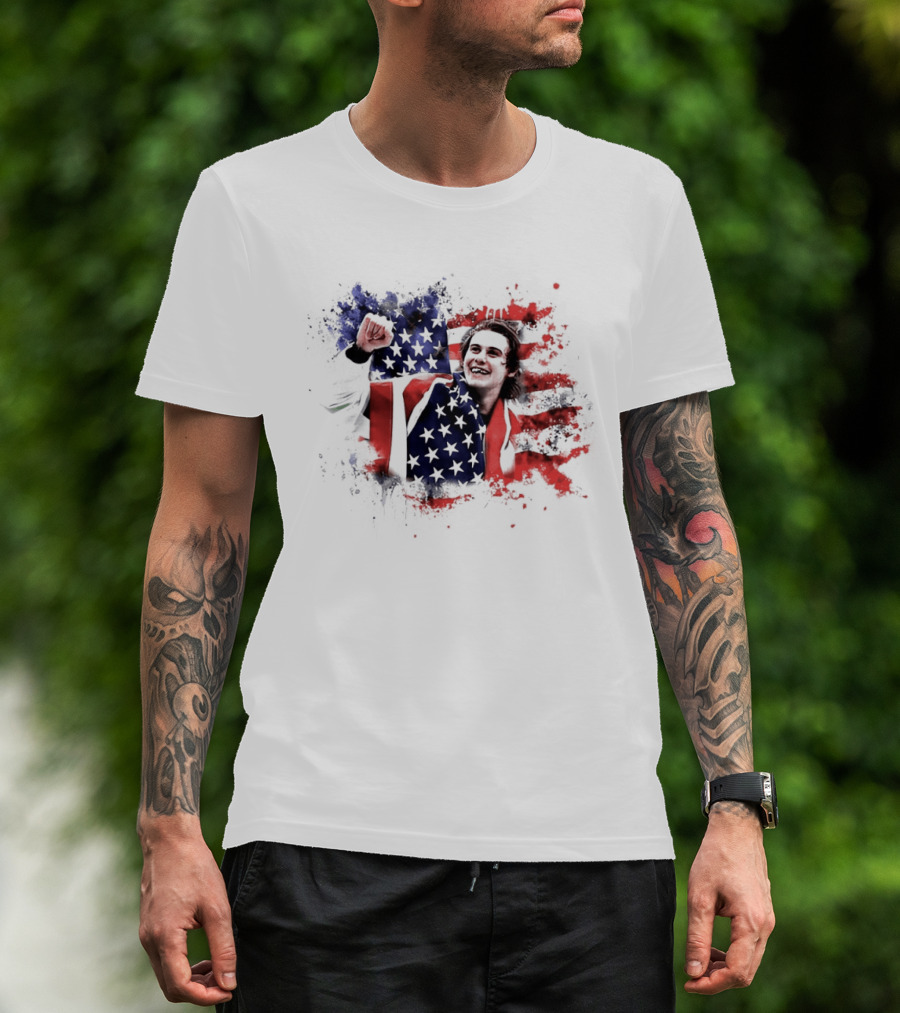 Jack Hughes USA Hockey Overtime Winner Victory Celebration T-Shirt
