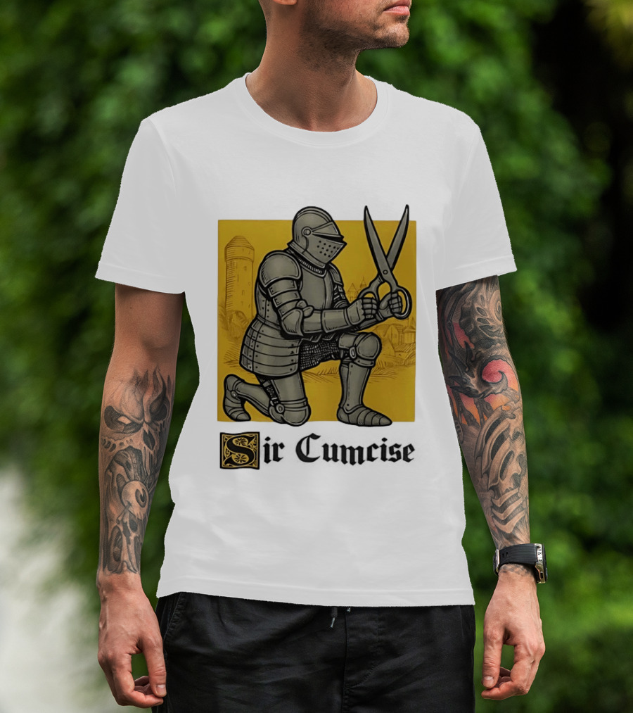 Sir Cumcise Knight Armor With Scissors Medieval T-Shirt
