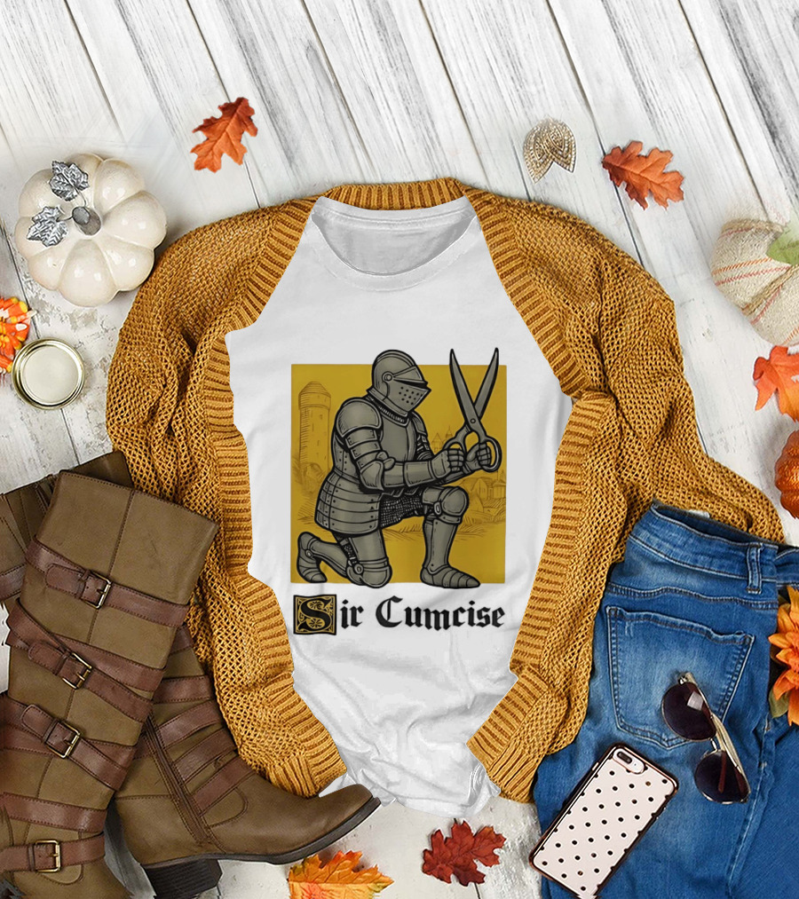 Sir Cumcise Knight Armor with Scissors Medieval T-Shirt
