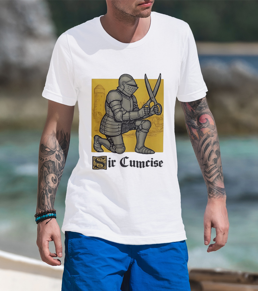 Sir Cumcise Knight Armor With Scissors Medieval T-Shirt