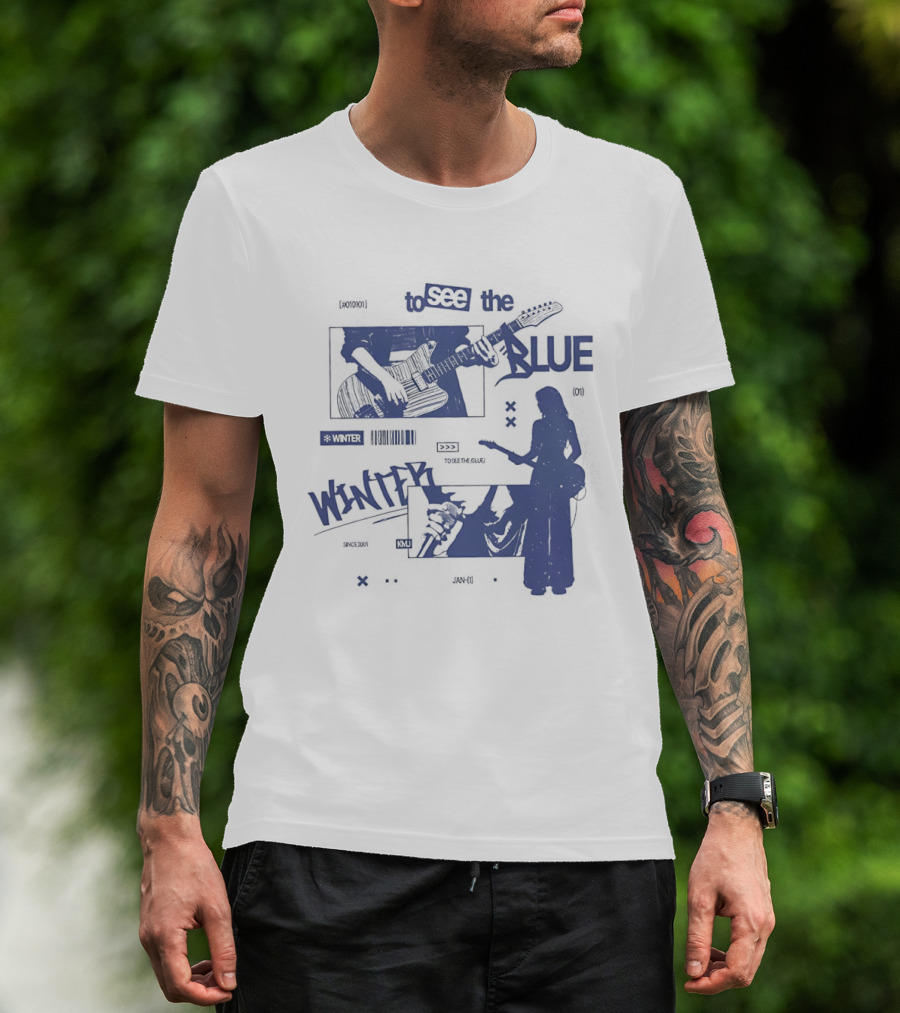 To See The Blue Winter Music Band Guitar T-Shirt