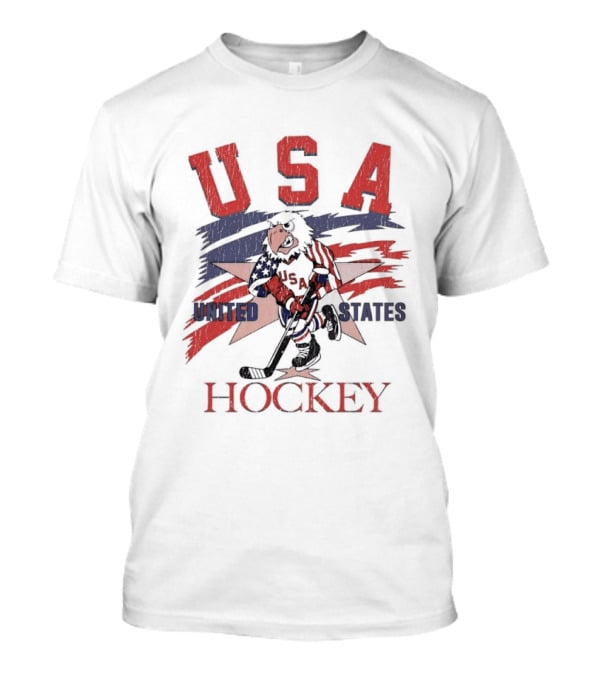 USA Hockey United States Flag Stars And Sticks Bird Player T-Shirt