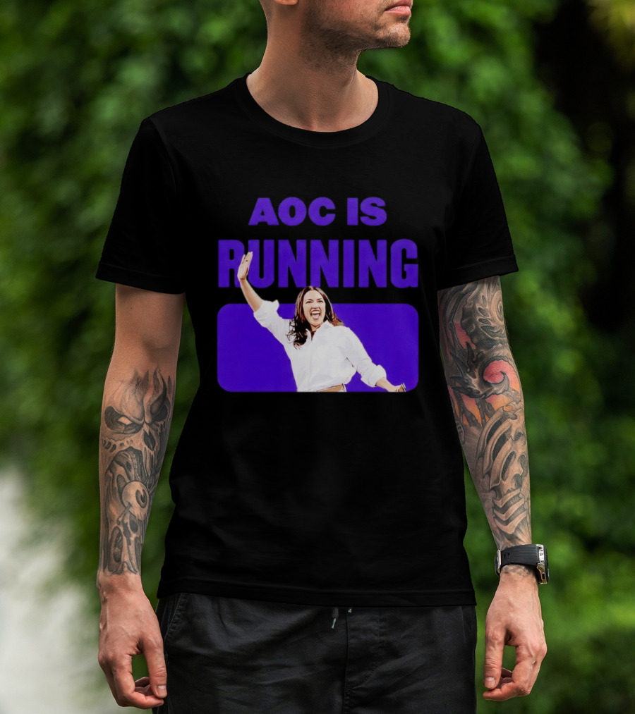 AOC Is Running For President 2028 Bold Campaign Enthusiasm T-Shirt