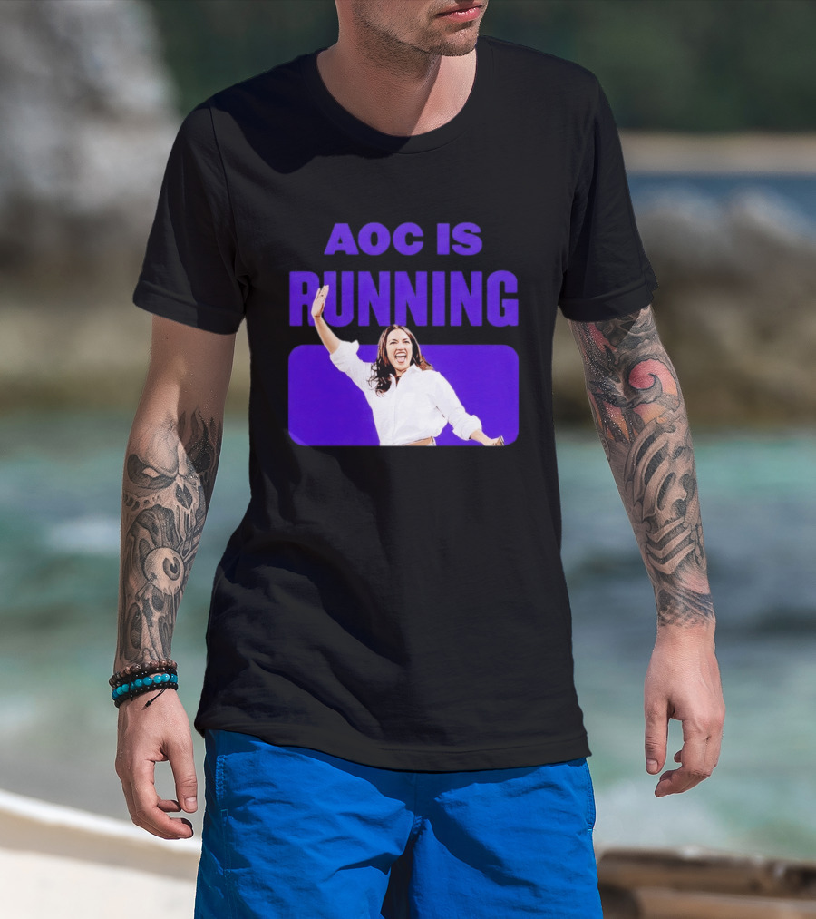 AOC Is Running For President 2028 Bold Campaign Enthusiasm T-Shirt