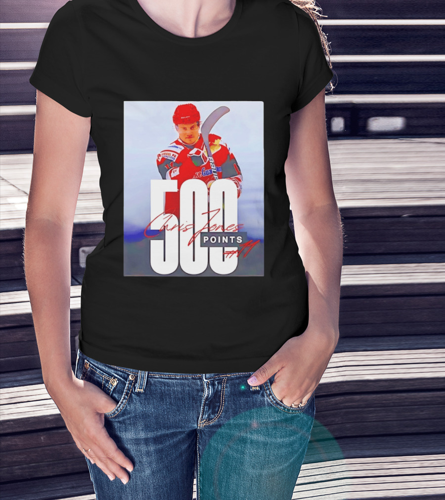 Chris Jones 500 Points Hockey Swindon Wildcats Number 47 T-Shirt