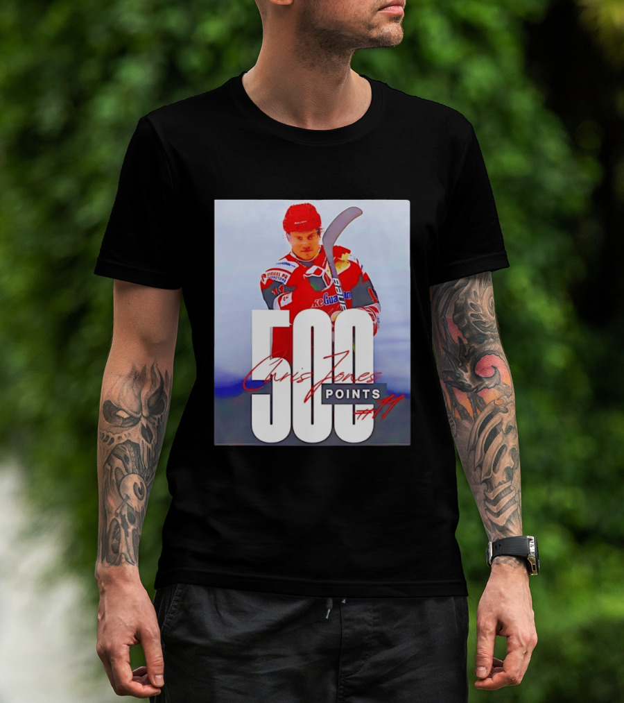Chris Jones 500 Points Hockey Swindon Wildcats Number 47 T-Shirt
