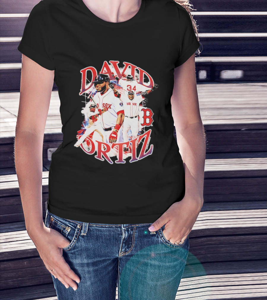David Ortiz Boston Red Sox Legendary Collage 34 Red Sox B T-Shirt
