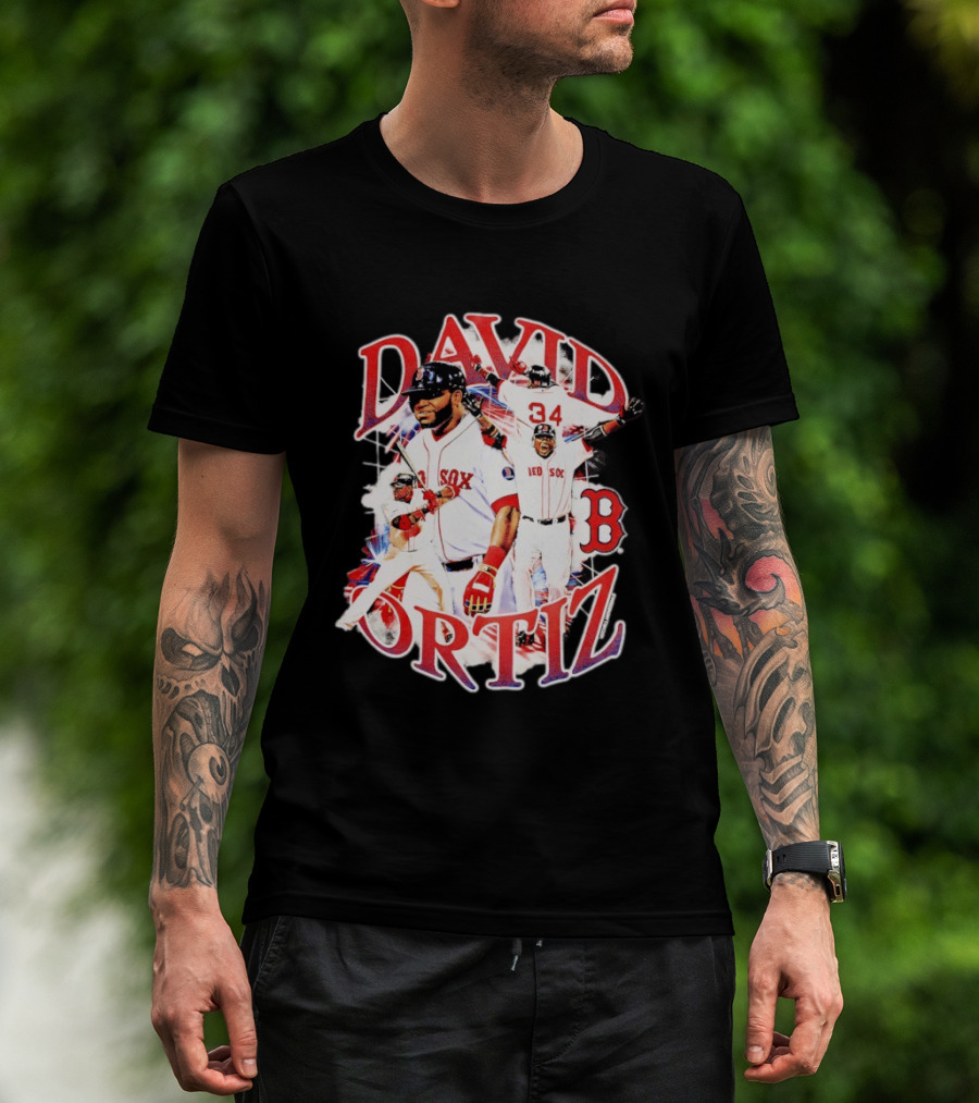 David Ortiz Boston Red Sox Legendary Collage 34 Red Sox B T-Shirt