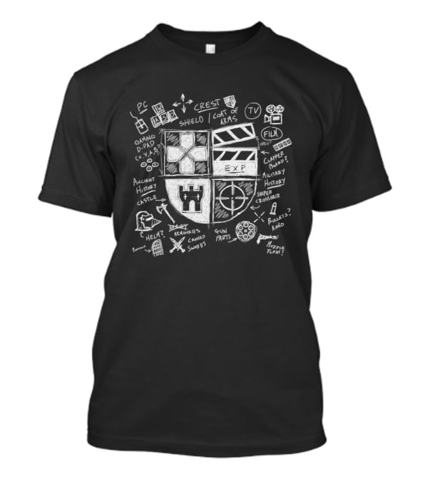 EXP Crest Shield Coat Of Arms Gaming D Pad Castle Ancient History T-Shirt