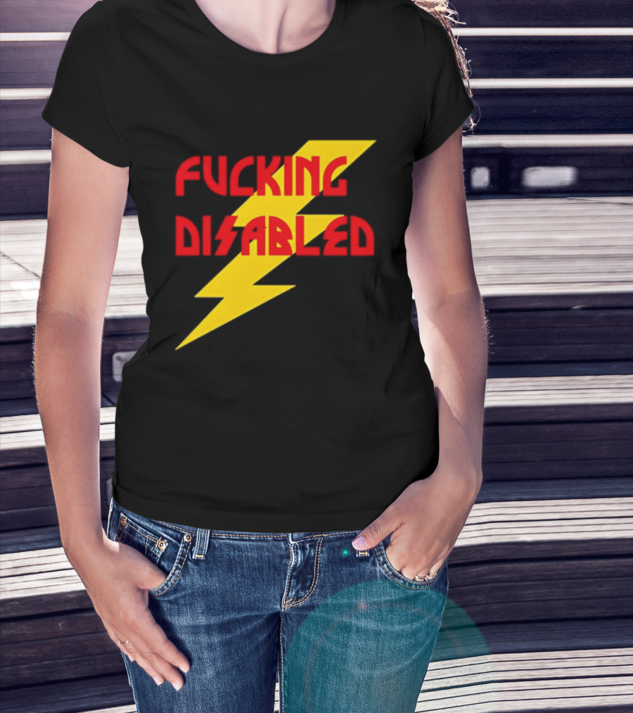 Fcking Disabled Lightning Bolt T-Shirt