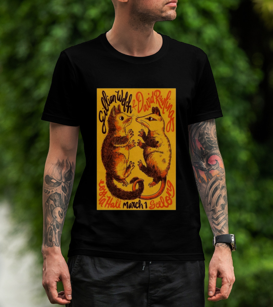 Gillian Welch David Rawlings Costa Hall March 1 Geelong T-Shirt