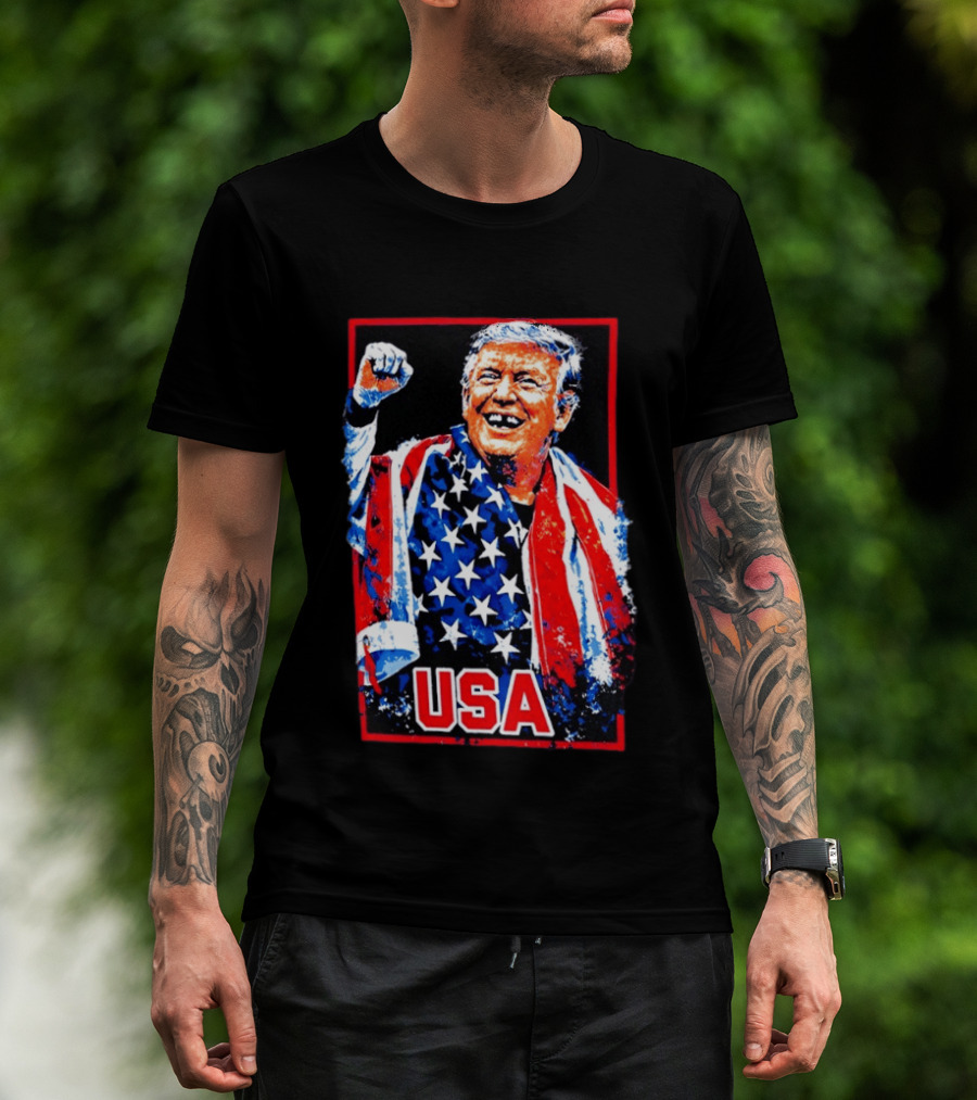 Team USA Hockey Trump USA Patriotic Flag T-Shirt