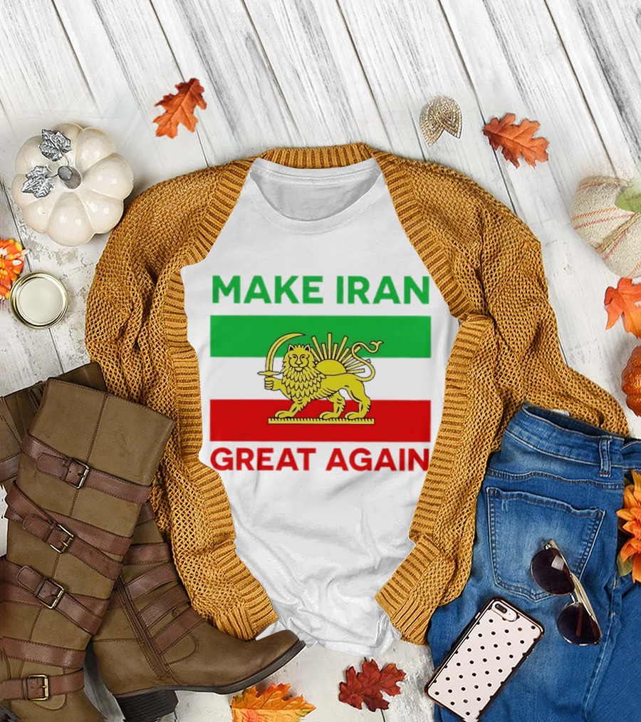 Make Iran Great Again Lion and Sun Symbol 2026 Free Iran T-Shirt