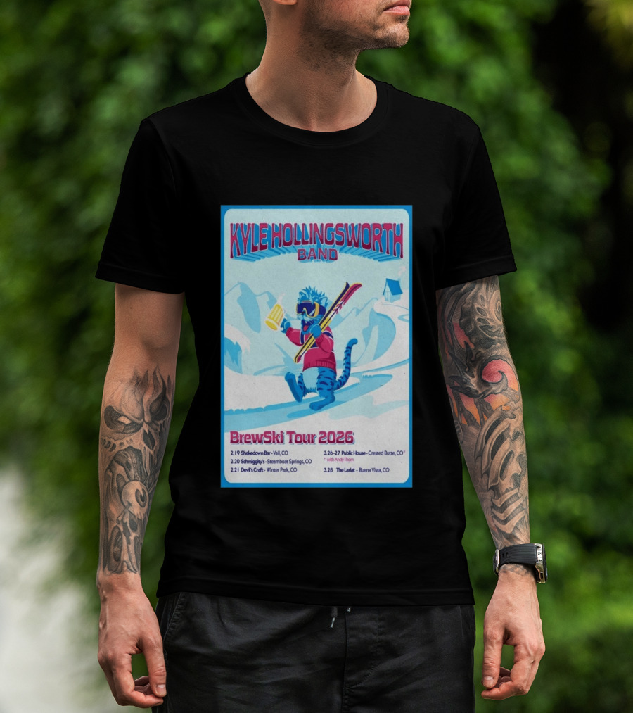 Kyle Hollingsworth Band Brewski Tour 2026 Vail Steamboat Springs Winter Park Crested Butte Buena Vista T-Shirt