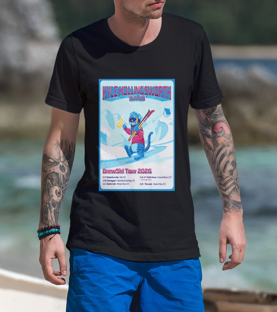Kyle Hollingsworth Band Brewski Tour 2026 Vail Steamboat Springs Winter Park Crested Butte Buena Vista T-Shirt