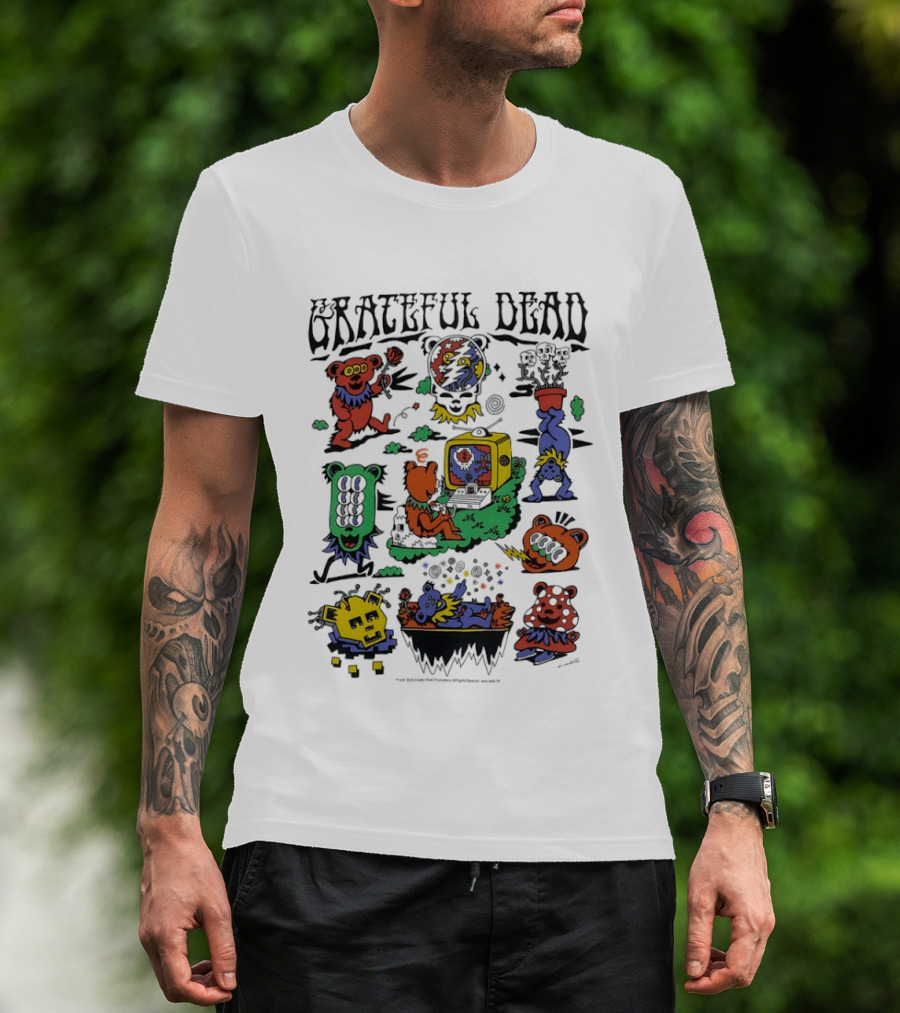 Grateful Dead Killer Acid Bears Psychedelic Cartoon Mashup T-Shirt