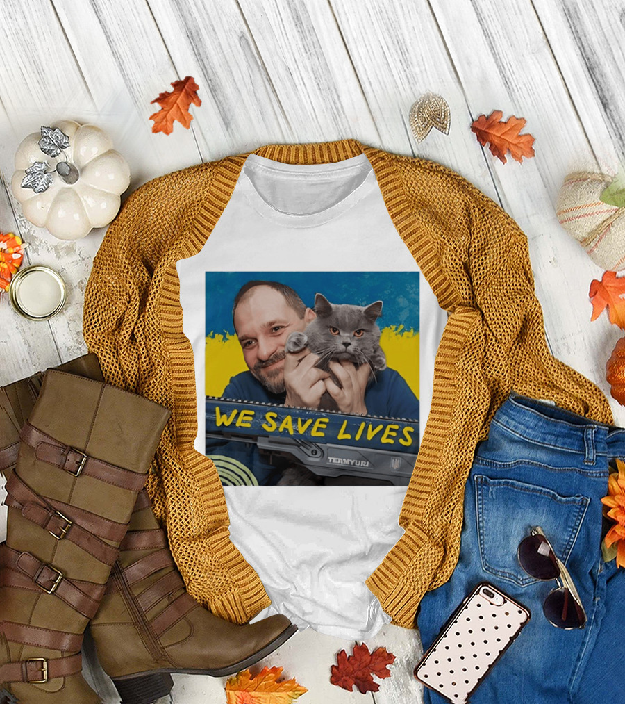 We Save Lives Ukraine Temnyuri Cat T-Shirt
