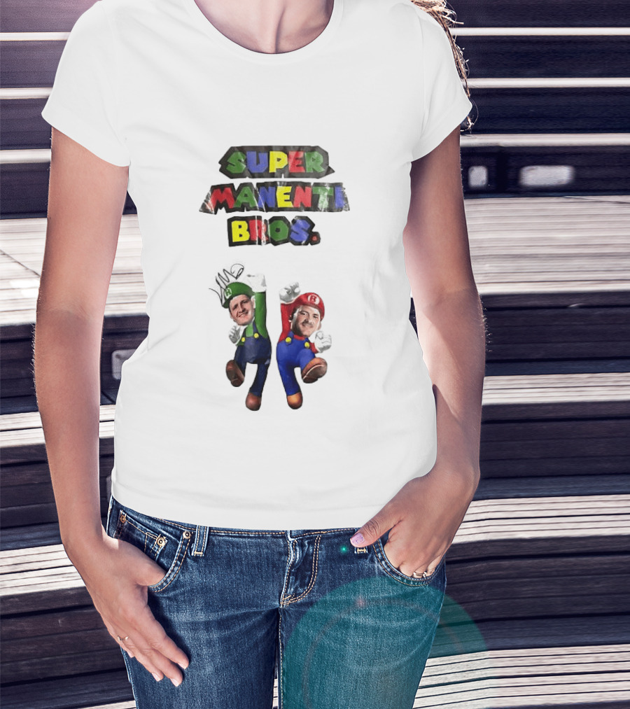 Super Manenti Bros Retro Gaming Adventure T-Shirt