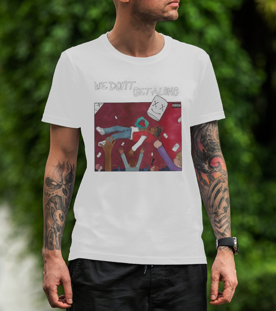 JuiceWrld 9 9 9 X Marshmello We Don't Get Along Cover Art Explicit Content T-Shirt