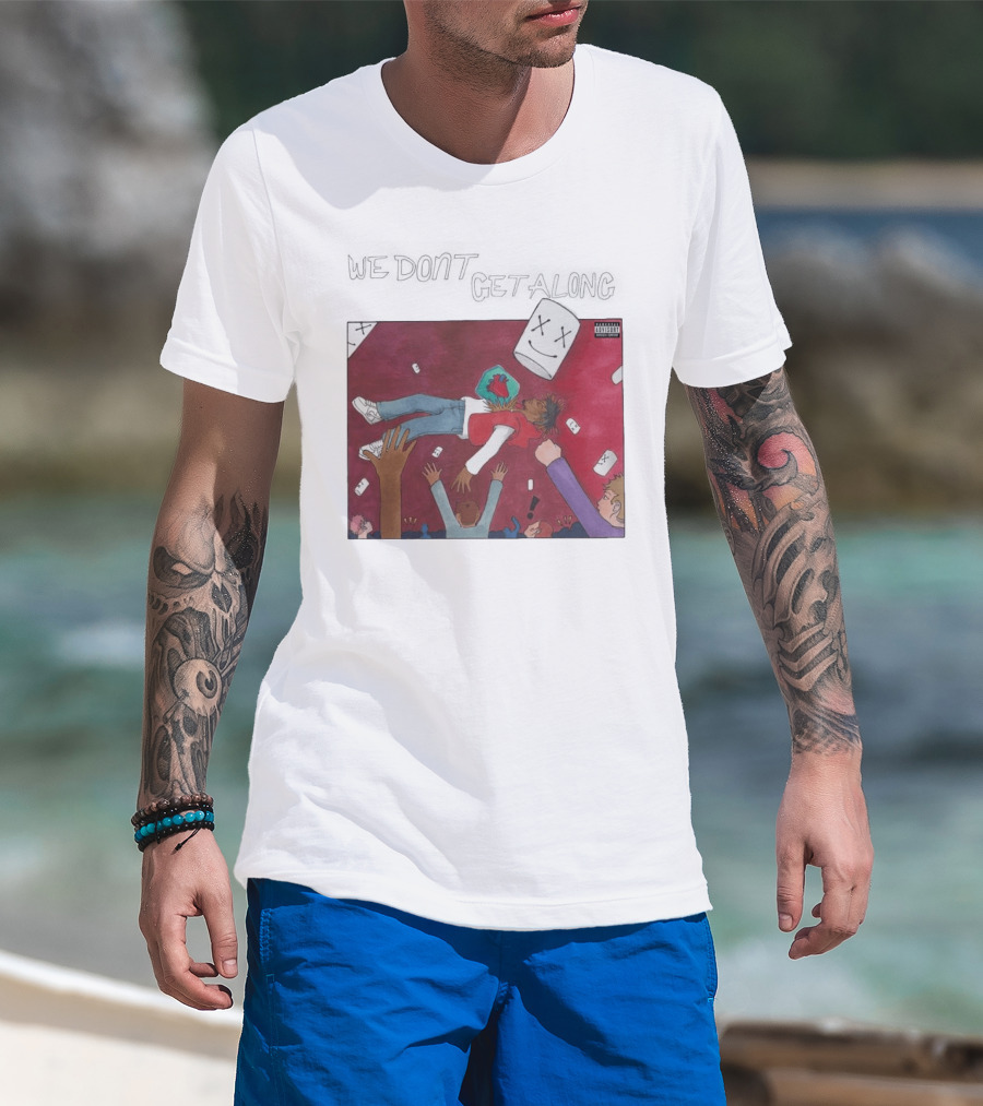 JuiceWrld 9 9 9 X Marshmello We Don't Get Along Cover Art Explicit Content T-Shirt