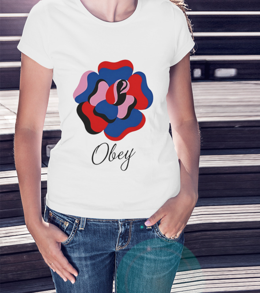 Obey Paper Rose Multi Color Artful Blossom T-Shirt