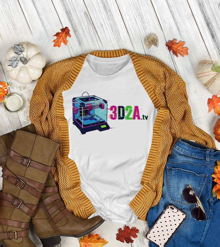 3DZA TV 3D Printer Neon Glitch Aesthetic T-Shirt
