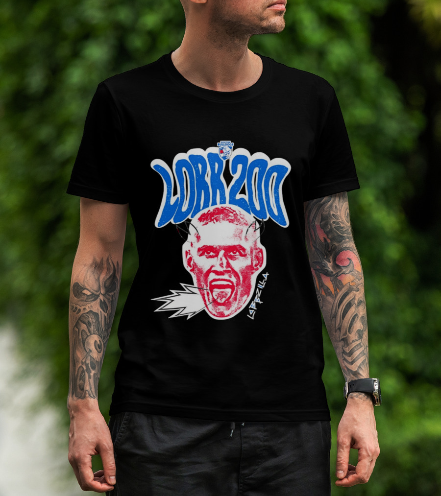 Western Bulldogs Lobb 200 Games Lobbzilla Big Head T-Shirt