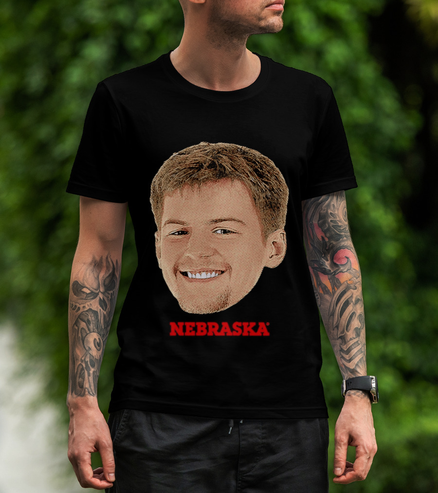Will Cooper Nebraska Cornhuskers Big Head Image T-Shirt