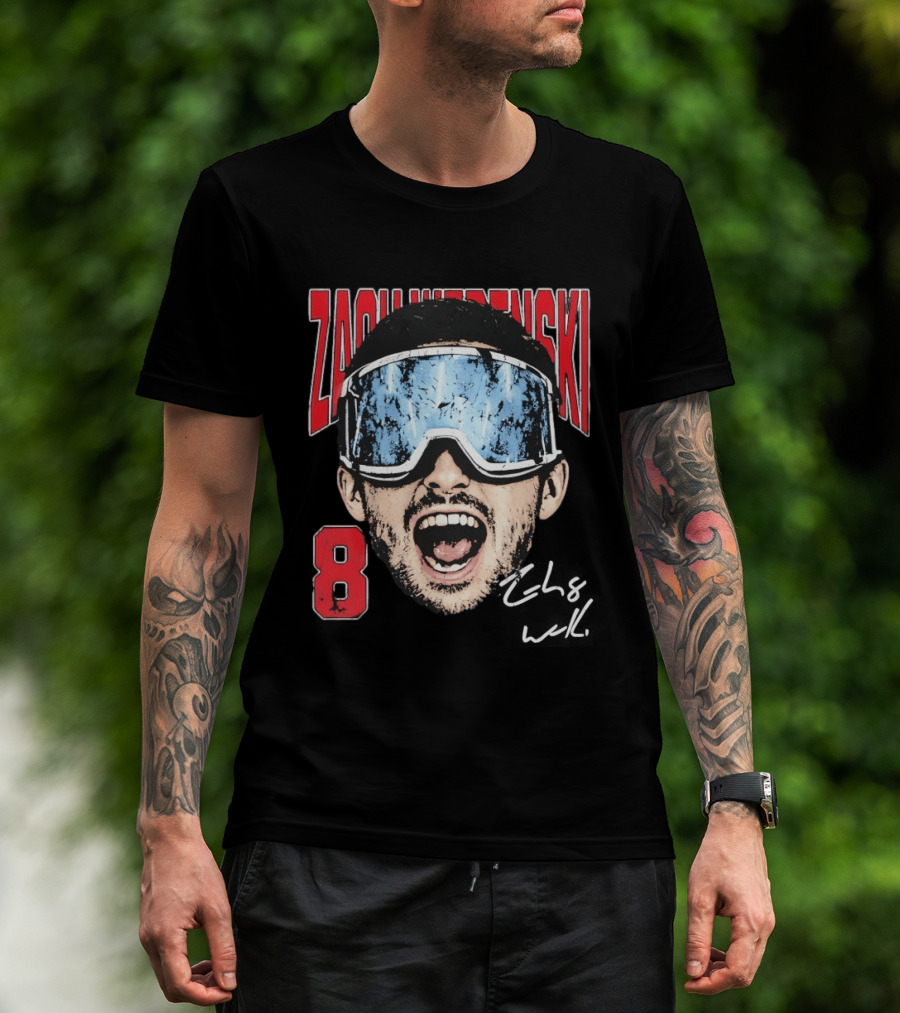 Zach Werenski 8 Columbus Blue Jackets Goggles Fan Favorite T-Shirt